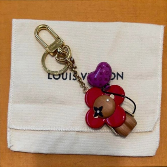 NEW LOUIS VUITTON 2020 Porte Cles Vivienne Key Holder Bag Charm Plastic Wood - Picture 2 of 4